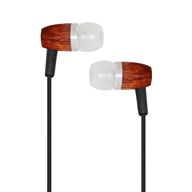 OEM-W112 wooden earphones with round cable
