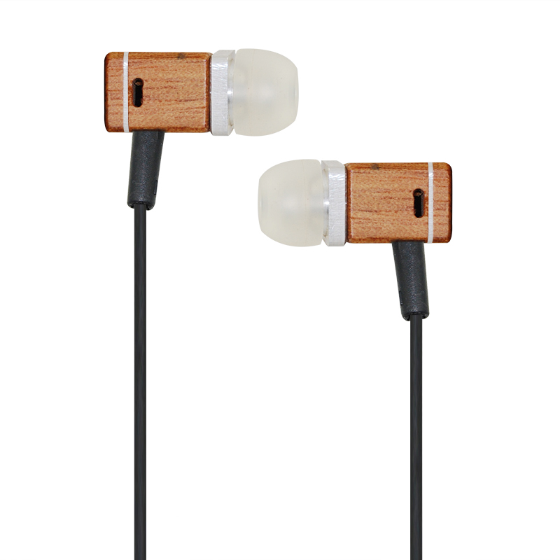 OEM-W110 wooden earphones with CE ROHS approved