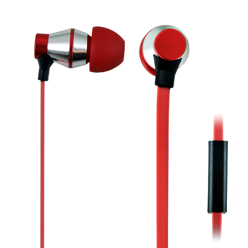 OEM-M142 Wholesale metal red earphones manufacturers