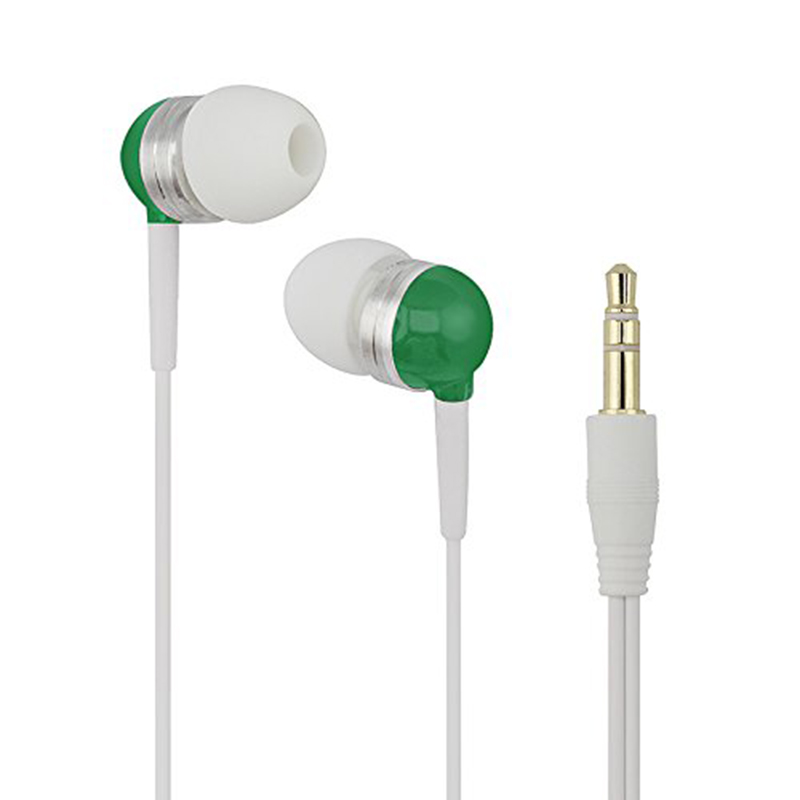  Green color small earphone with mic 