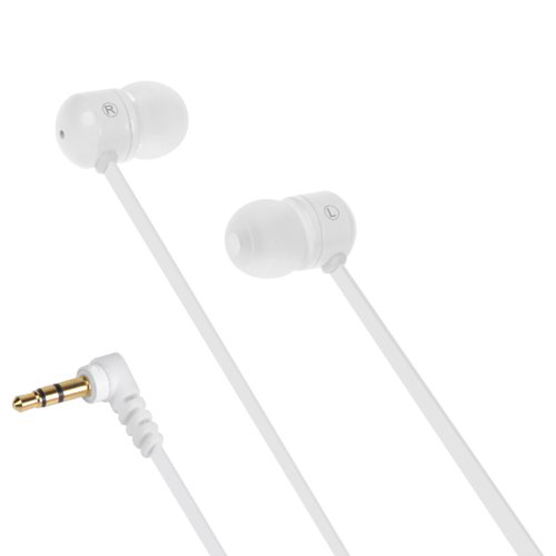 White in-ear earphones noise isolating music earbuds 